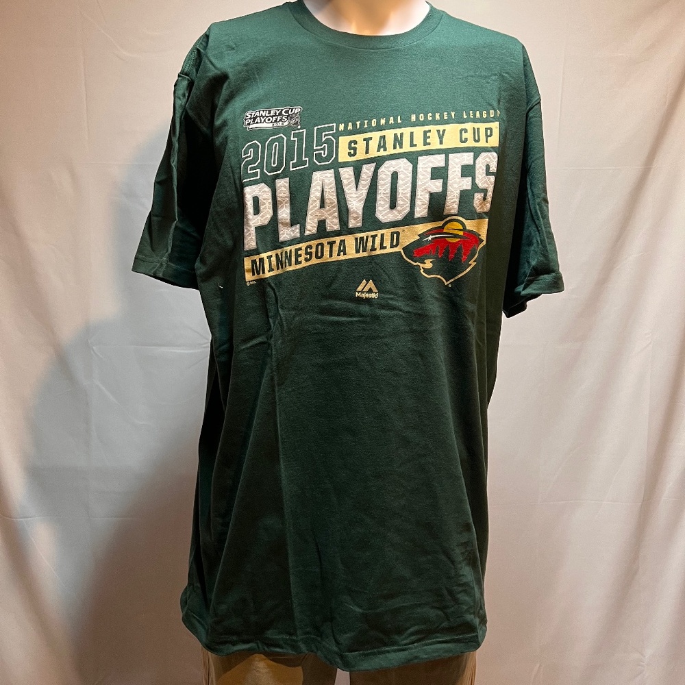 MAJESTIC MN WILD 2015 STANLEY CUP PLAYOFFS MENS T SHIRT (XL)